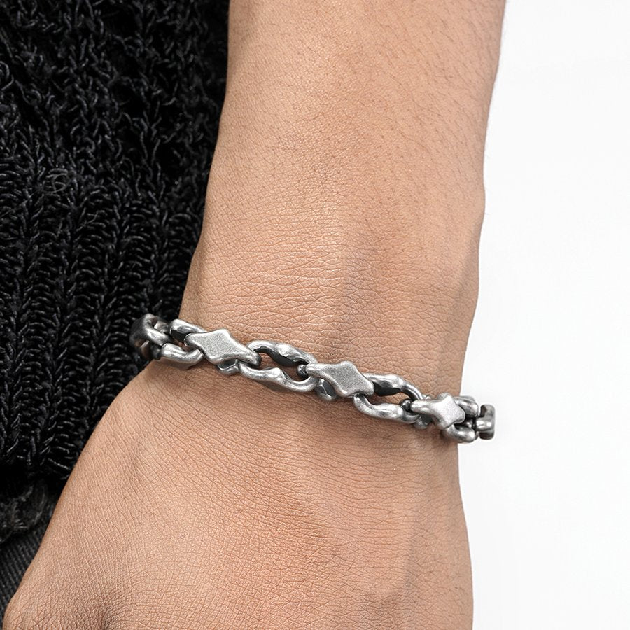 Midnight Starfall Bracelet: MatteTitanium Unisex Cuff