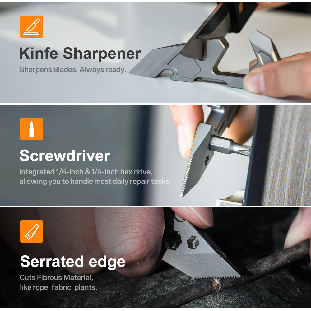 V-Stand: Titanium Multi-Tool Phone Stand for EDC