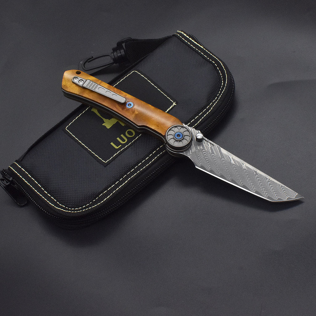 SolarFlame - Damascus EDC Folding Knife