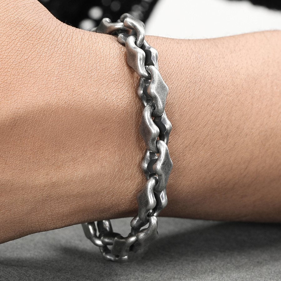 Midnight Starfall Bracelet: MatteTitanium Unisex Cuff