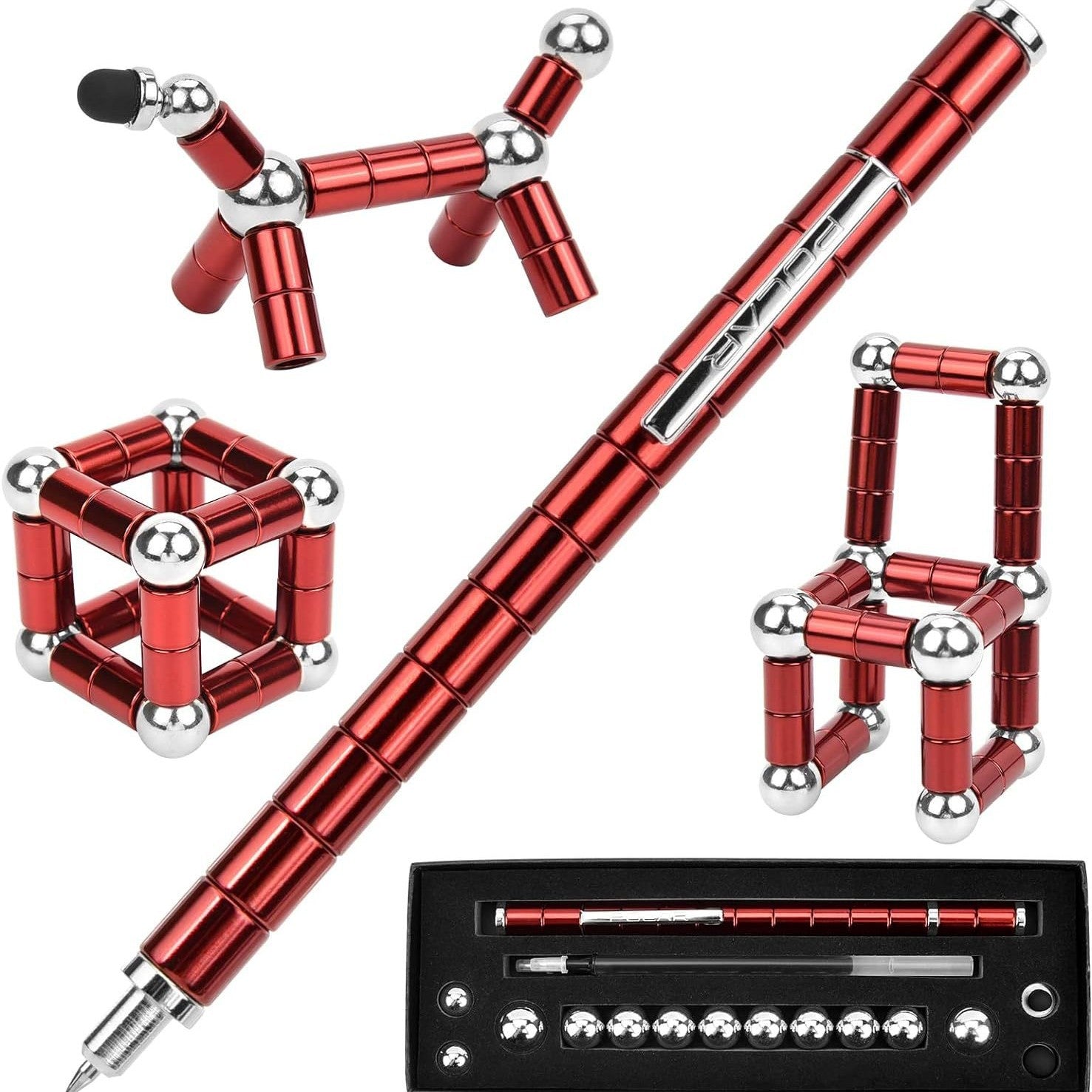 ADD-ONS: Magnetic Metal Fidget Pen-Deformable Stress Multifunctional Various of Shapes