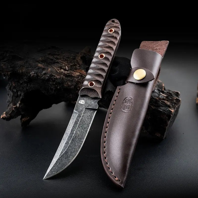TimberForge Bushcraft Fixed Blade Knife – 5Cr15 Steel Outdoor Survival Knife