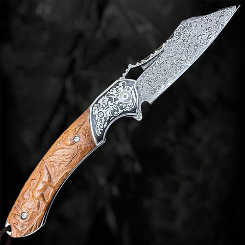 AetherEdge - Damascus Steel Folding Knife