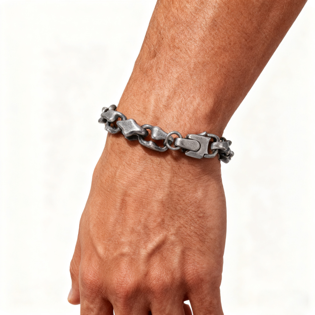 Midnight Starfall Bracelet: MatteTitanium Unisex Cuff