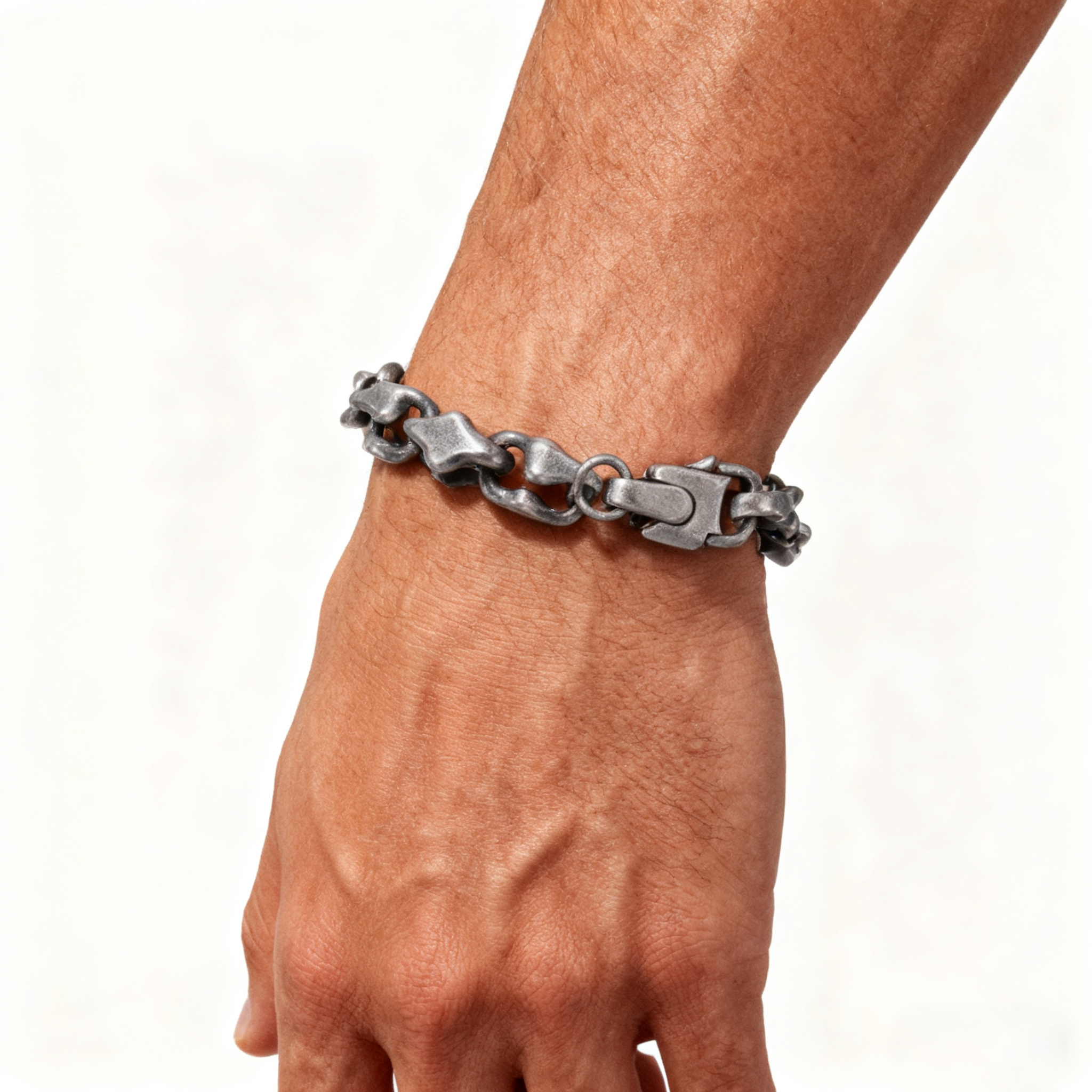 Midnight Starfall Bracelet: MatteTitanium Unisex Cuff
