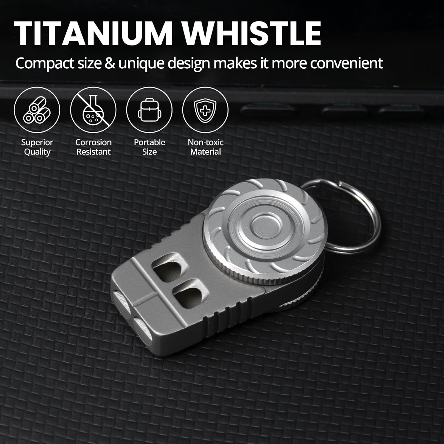 SonicSpinner：Titanium Emergency Whistle with Fidget Slider