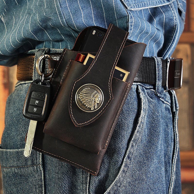 ADD ONS: Leather Tactical Sport Phone Bag with Keychain