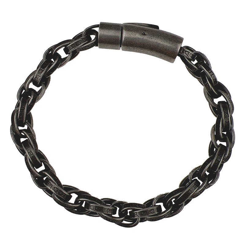 Vintage Six-Character Mantra Twisted Dragon Bone Titanium Steel Bracelet