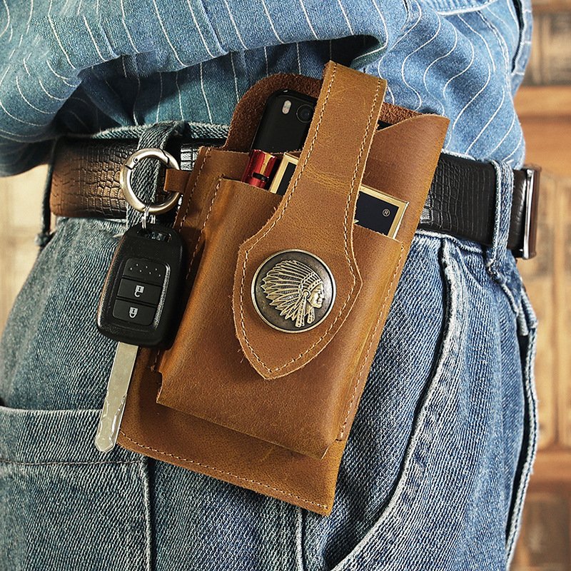 ADD ONS: Leather Tactical Sport Phone Bag with Keychain
