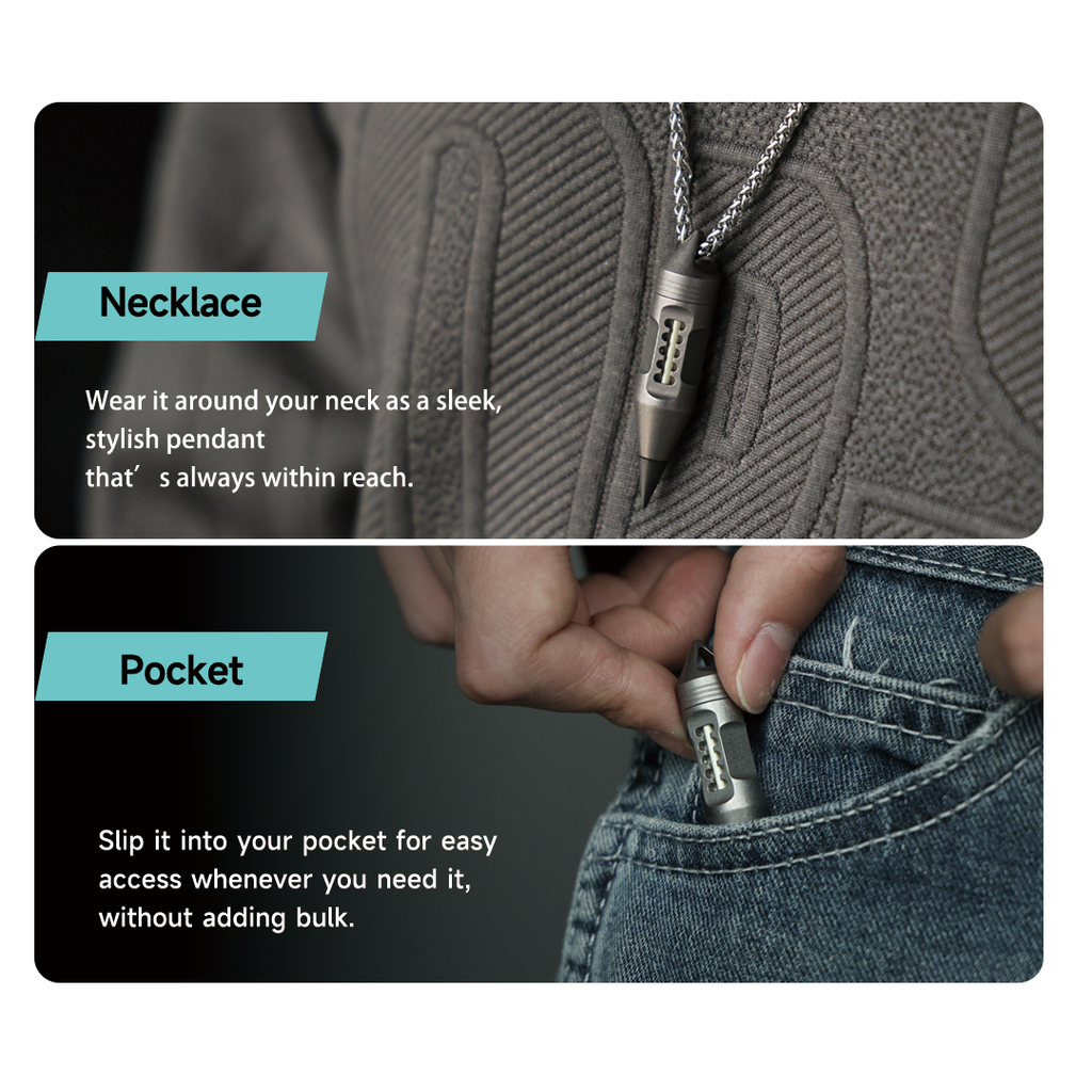 Wolf Fang 2.0- Titanium Keychain Lantern & Pen & Screwdriver