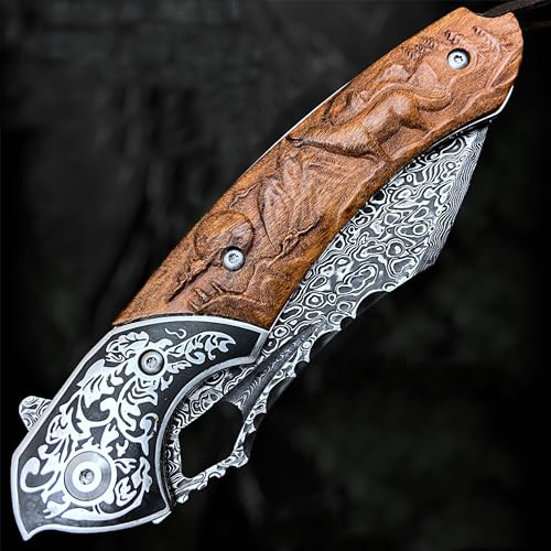 AetherEdge - Damascus Steel Folding Knife
