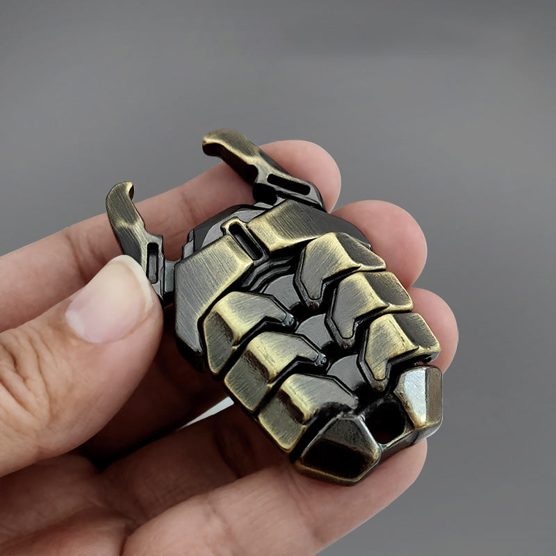 EDC Mecha Beetle – Cyber Warrior's Alloy Snap Coin, Kinetic Fidget Toy