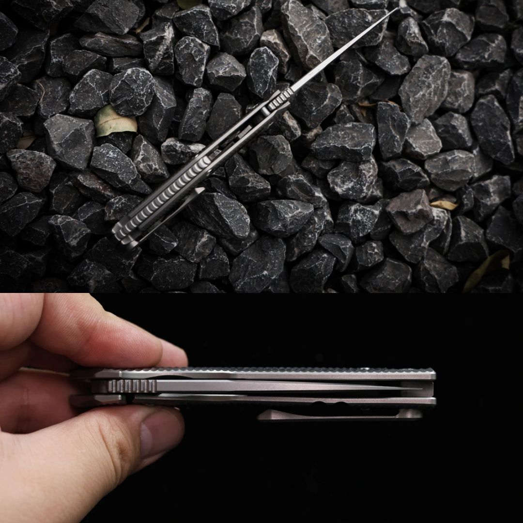 The Shadow Blade: Titanium Handle with M390 Blade EDC Knife