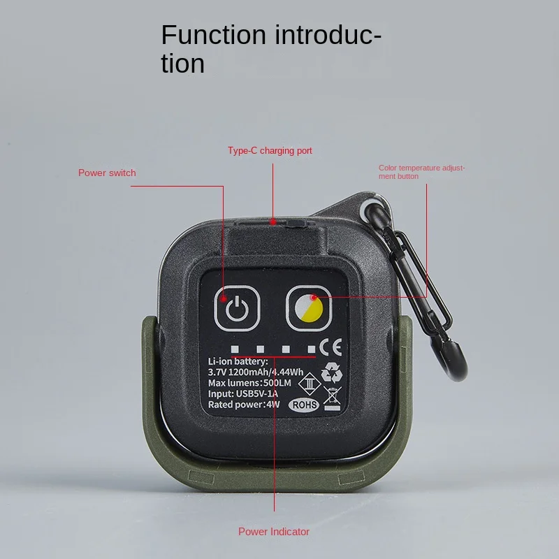 RuggedCompass Keylight: – 180° Rotating, 500 Lumens, Bi-Color Temperature