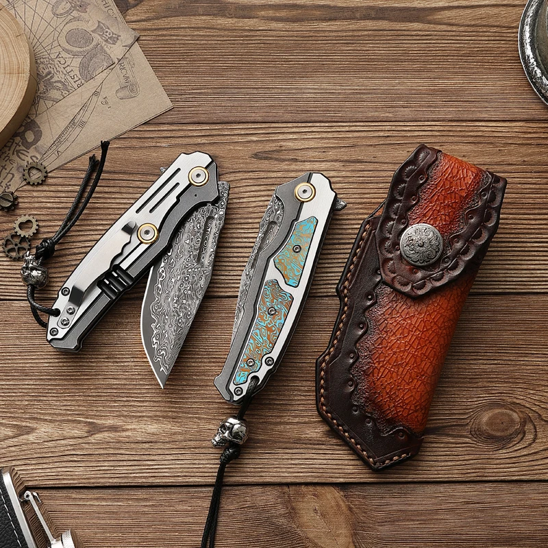 Goliath Rex – Handcrafted Damascus Steel Folding Knife