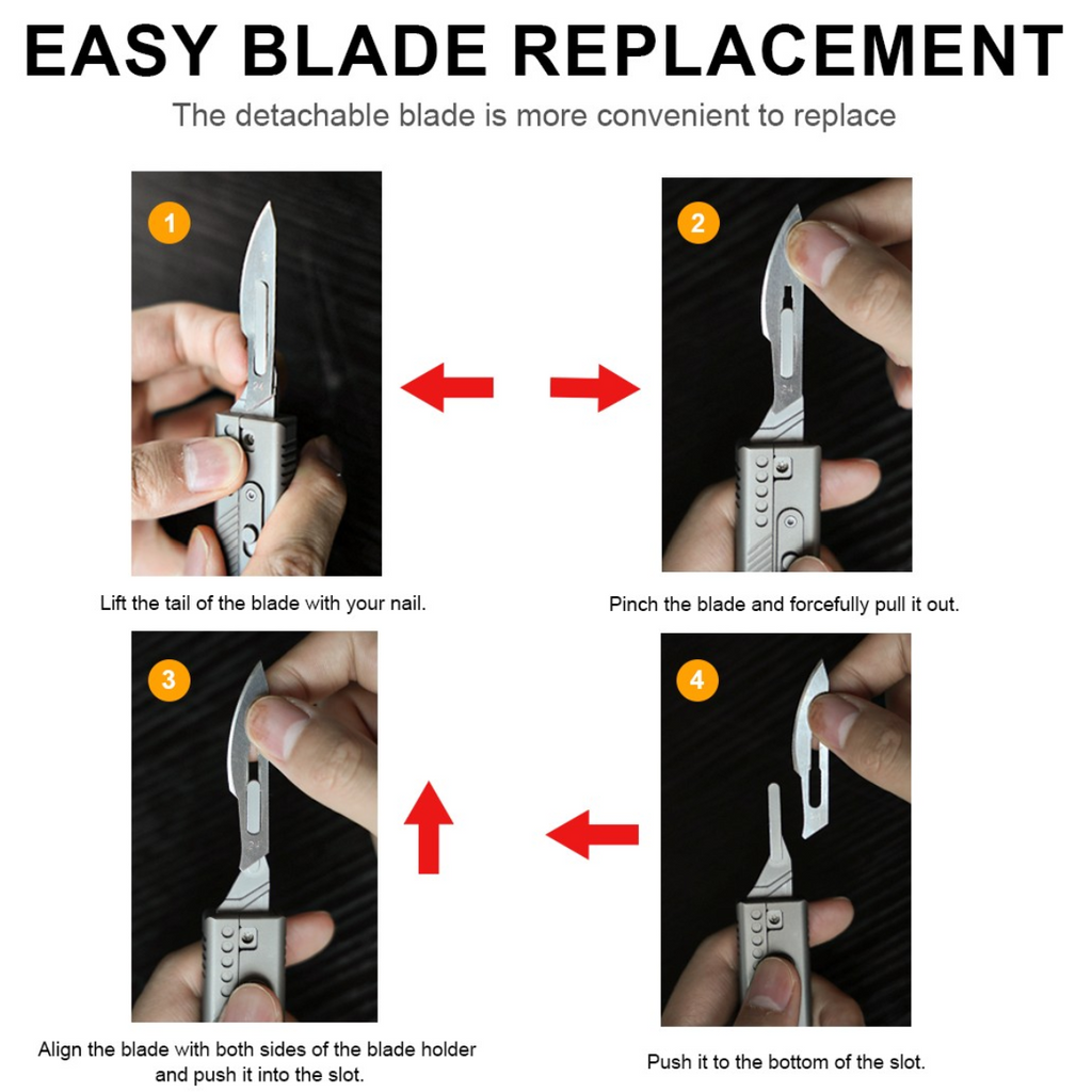 TiRoto:Ti EDC Utility Knife with Snap-Flick Action