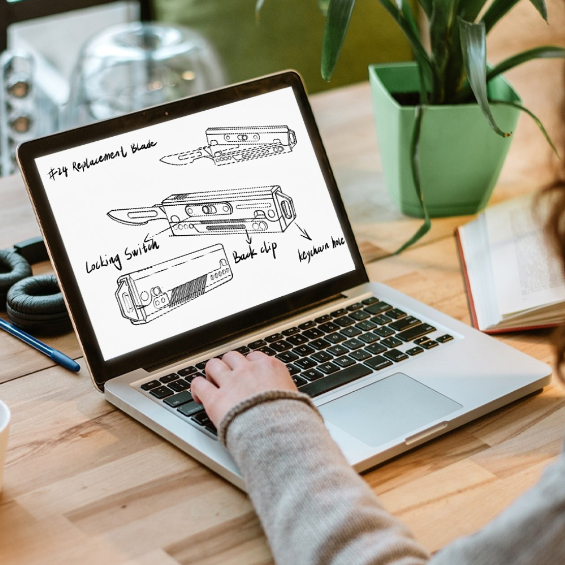 TiRoto:Ti EDC Utility Knife with Snap-Flick Action