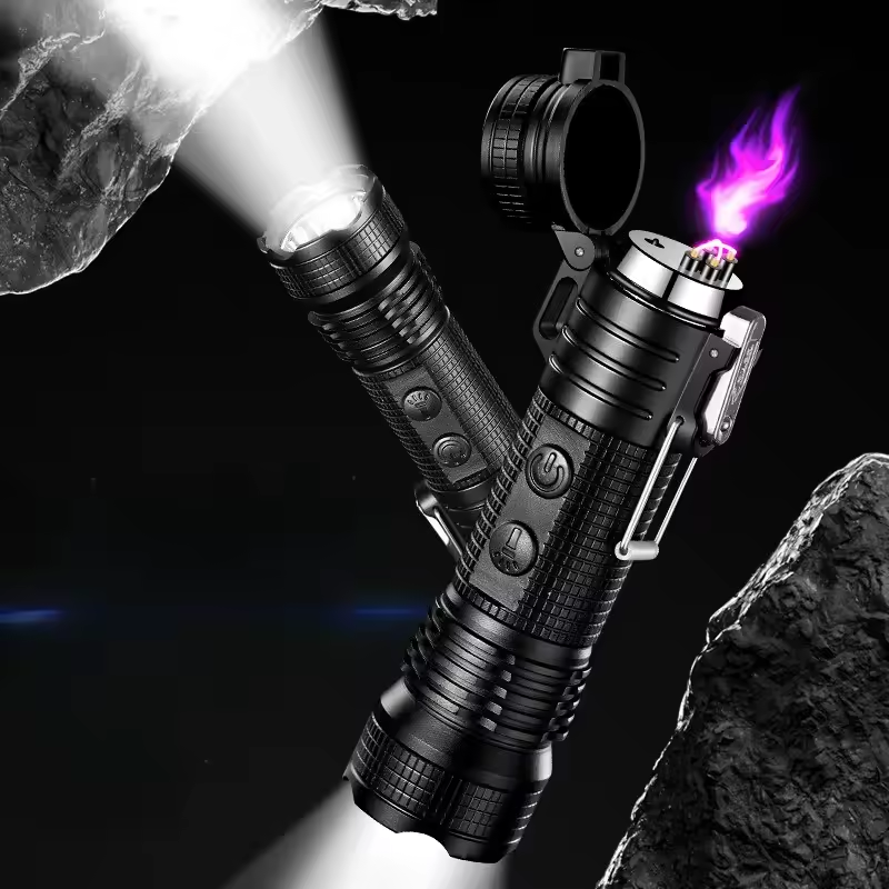 Triple-Thunder Dual Arc Lighter & 3 Lighting Modes Flashlight