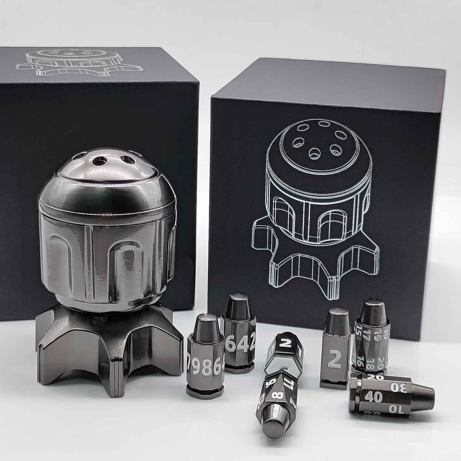 RocketDice – EDC Fidget Toy Rotating Metal Dice Set