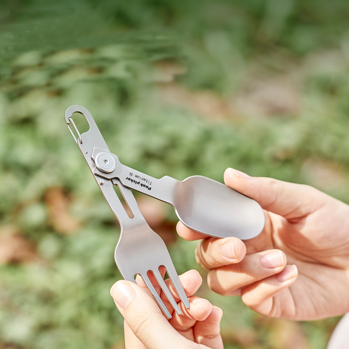 TrailTitan – Lightweight Foldable Titanium Cutlery Set