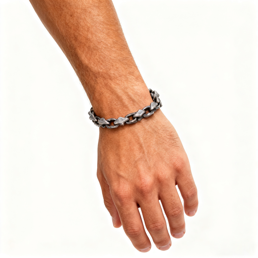 Midnight Starfall Bracelet: MatteTitanium Unisex Cuff