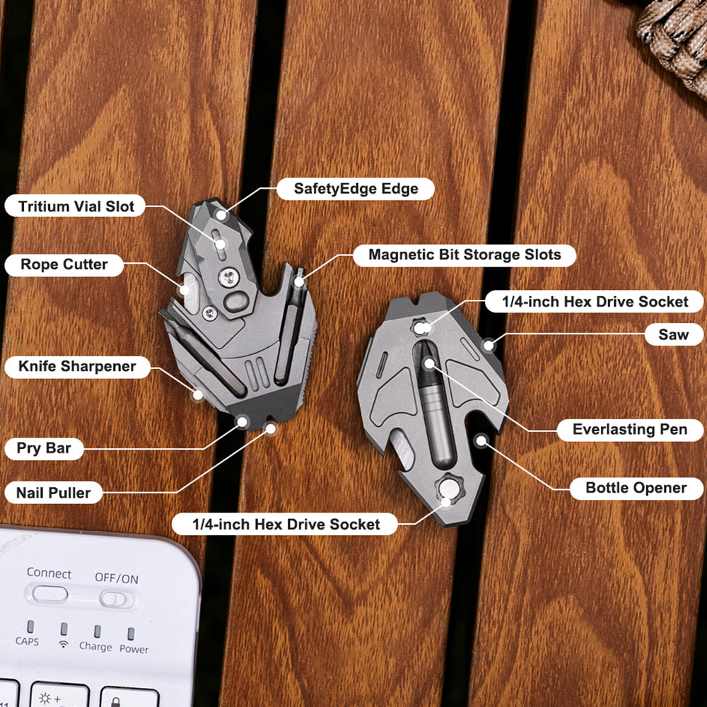 The Flounder 3.0 - Titanium EDC All-in-One Pendant