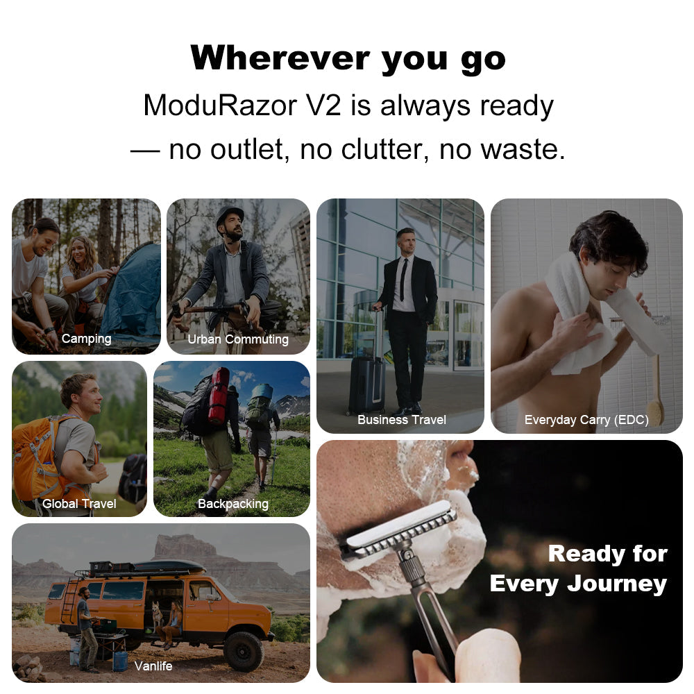 ModuRazor V2 - Portable Travel-Ready Titanium Razor