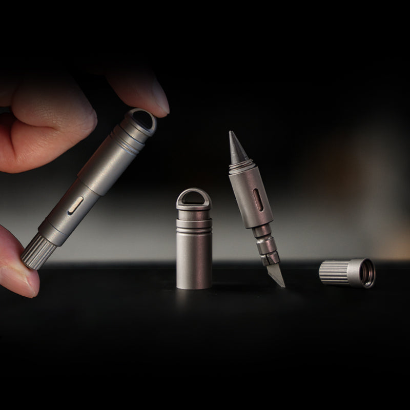 DartInk – Quick-Release Titanium Mini Pen & Knife