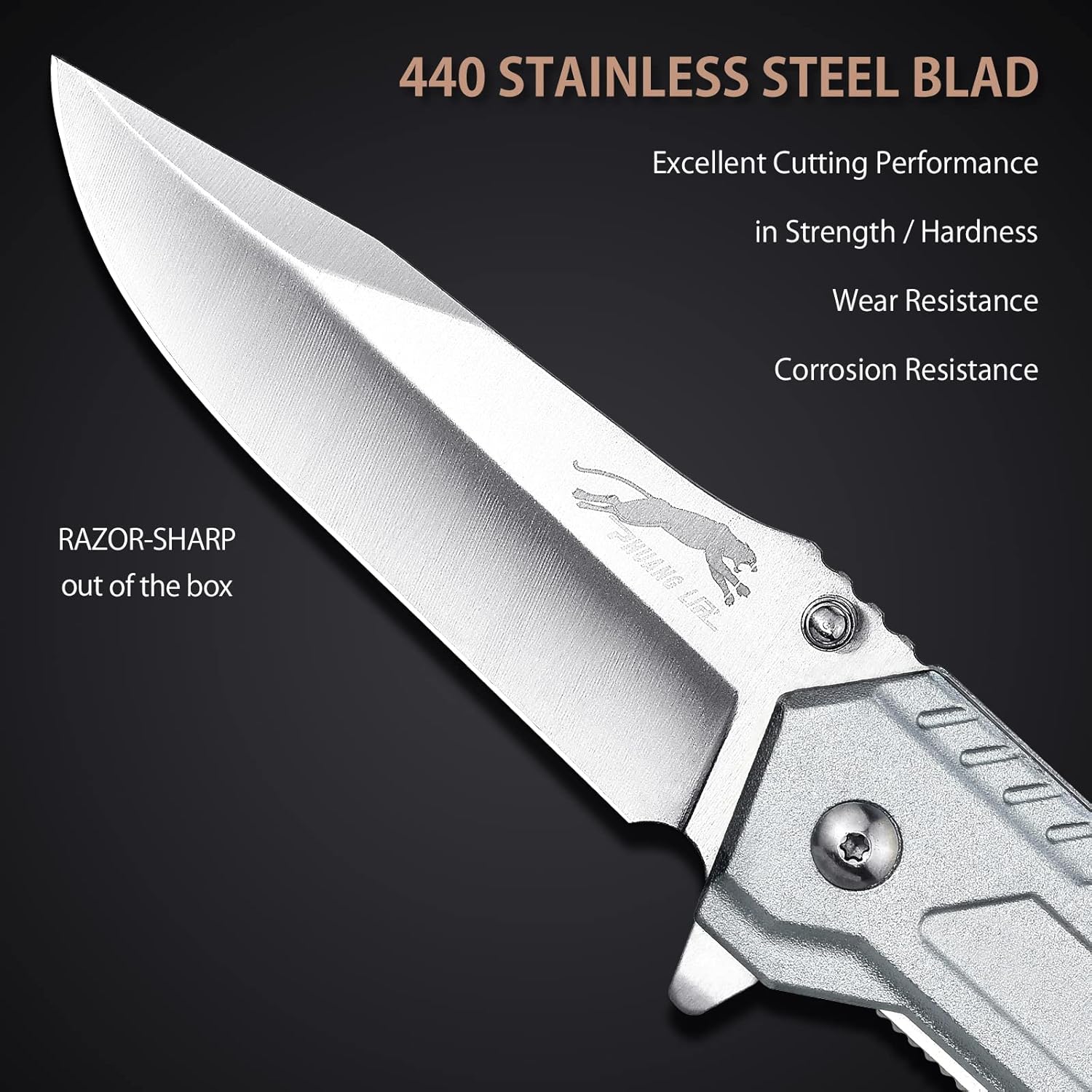 Leopard's Edge:  Stainless Steel Multipurpose Pocket Knife