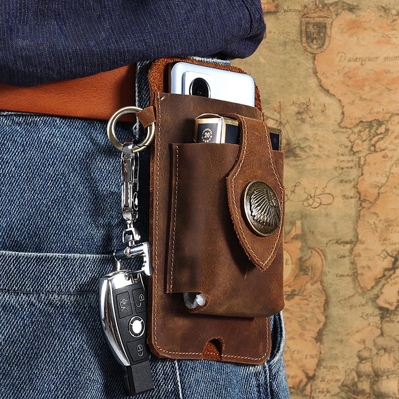 ADD ONS: Leather Tactical Sport Phone Bag with Keychain