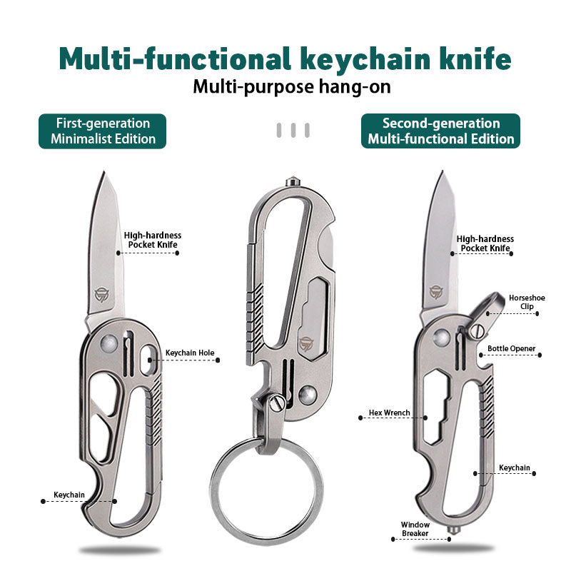 EdgeKey: Titanium Multi-Function Keychain Knife