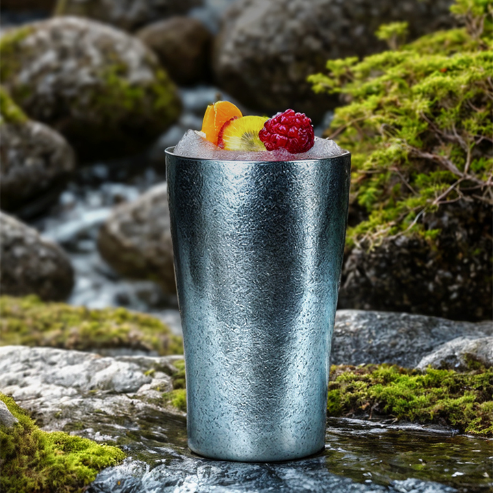 Aurora Cup – Double-Wall Titanium Crystal Beer Camping Mug