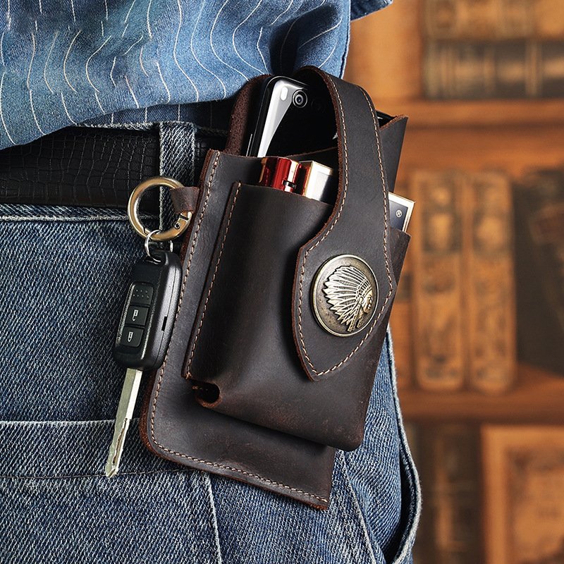 ADD ONS: Leather Tactical Sport Phone Bag with Keychain