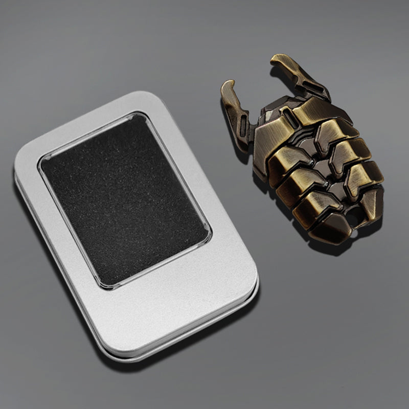 EDC Mecha Beetle – Cyber Warrior's Alloy Snap Coin, Kinetic Fidget Toy