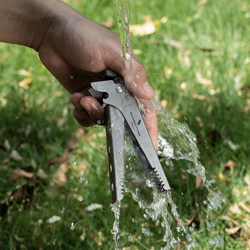 Pure Titanium Camping Tongs:Heat-resistant Pot Clip & Bottle Opener Wrench
