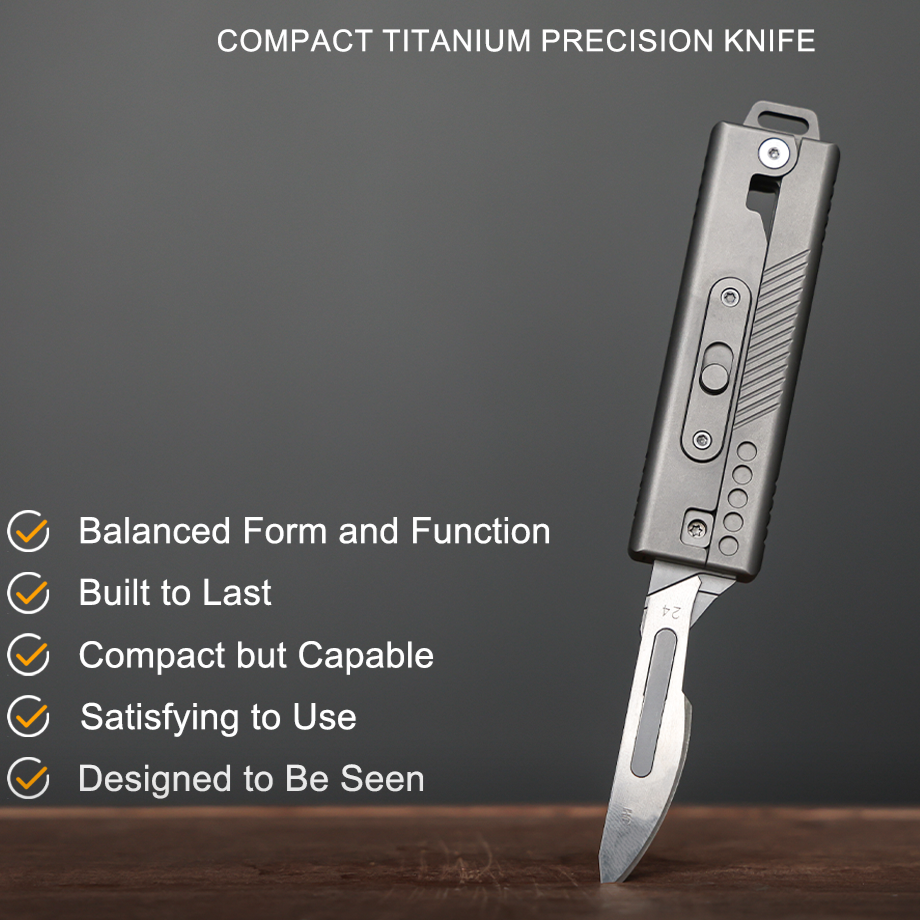 TiRoto:Ti EDC Utility Knife with Snap-Flick Action