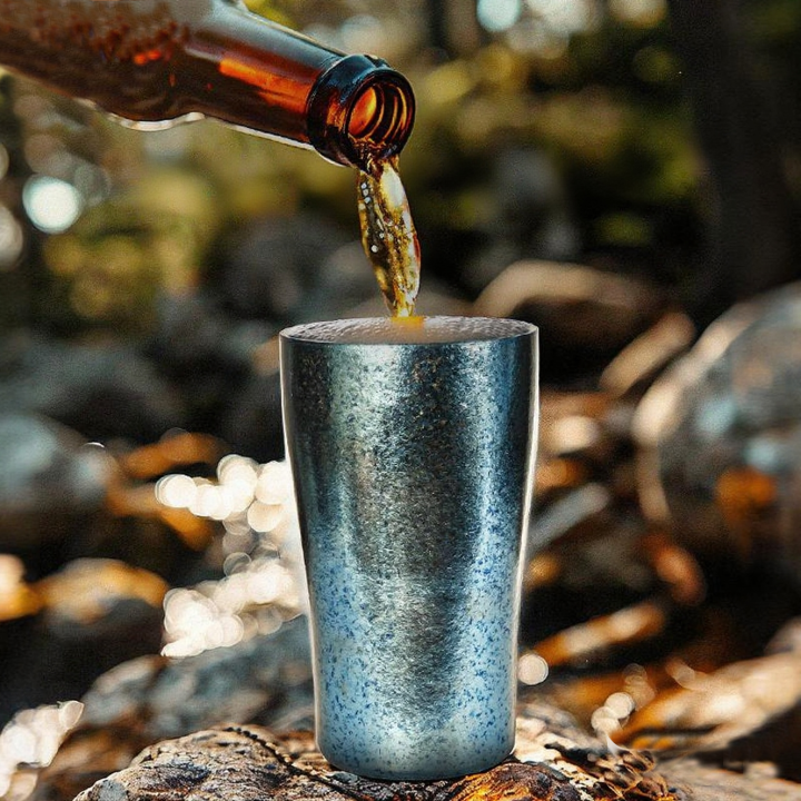 Aurora Cup – Double-Wall Titanium Crystal Beer Camping Mug