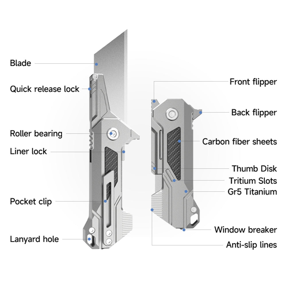 The WindSlice - Mini EDC Titanium Folding Utility Knife