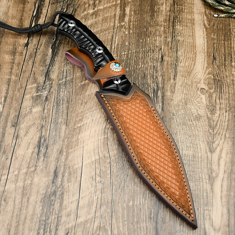 Tiger Fang Tactical Fixed Blade Knife – DC53 Steel, Ebony Handle