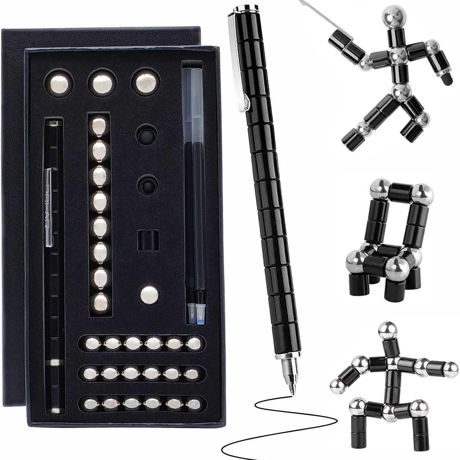 ADD-ONS: Magnetic Metal Fidget Pen-Deformable Stress Multifunctional Various of Shapes