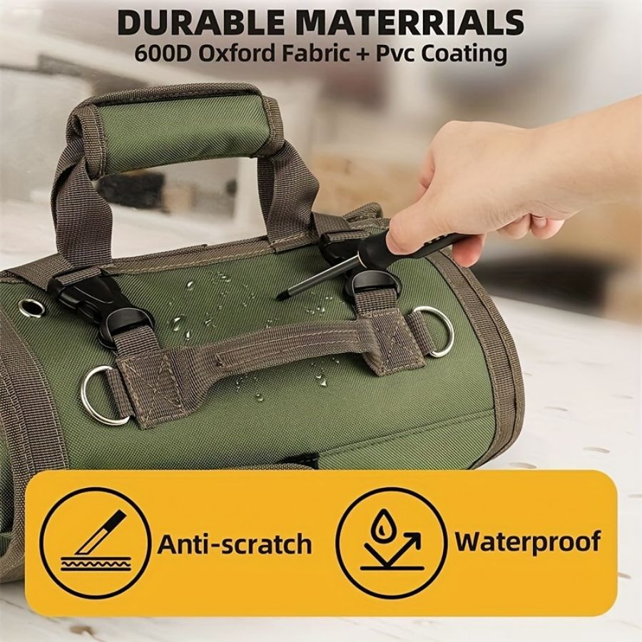 Multi-Functional Roll-Up Tool Organizer – Versatile Storage Bag for Tools & Hardware