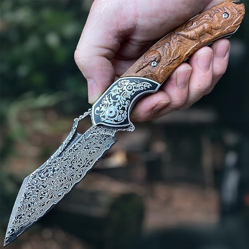 AetherEdge - Damascus Steel Folding Knife