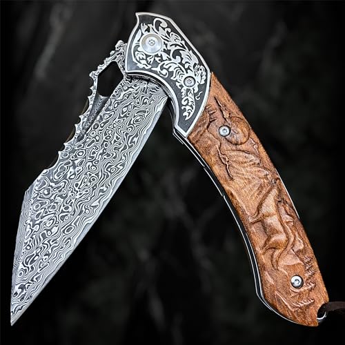 AetherEdge - Damascus Steel Folding Knife