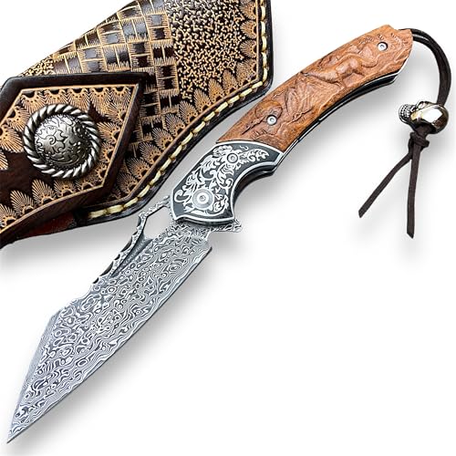 AetherEdge - Damascus Steel Folding Knife
