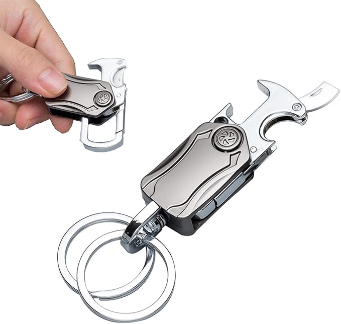 UniKey EDC Car Keychain – Multi-Tool Box Cutter & Fidget Spinner, Custom Engraving Option