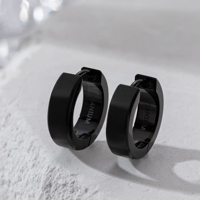 Pure Titanium Hoop Earrings – Hypoallergenic Unisex Minimalist Ear Cuffs