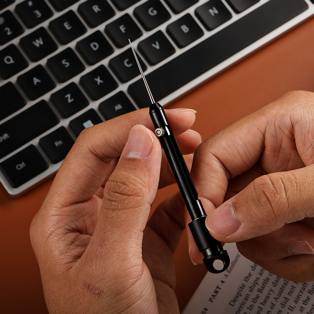 Titanium EDC Keychain Duo – Quick-Release Toothpick & Mini Pen Knife Bundle