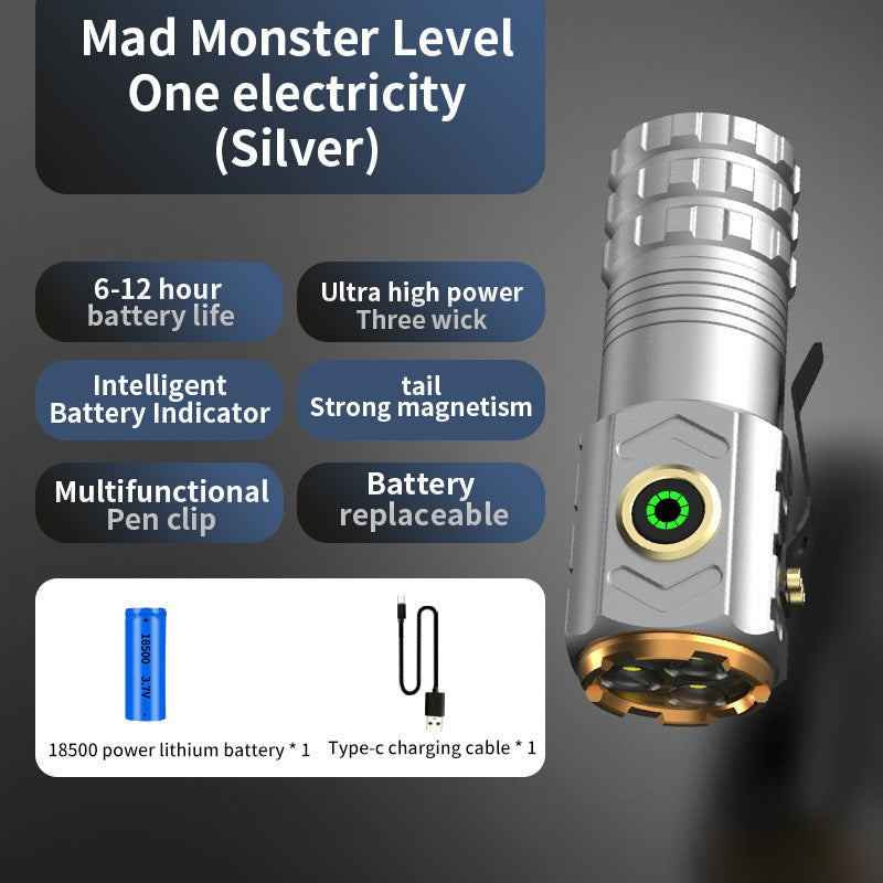 3-Eye Monster Flashlight:Ultra Bright Compact Triple-LED Torch