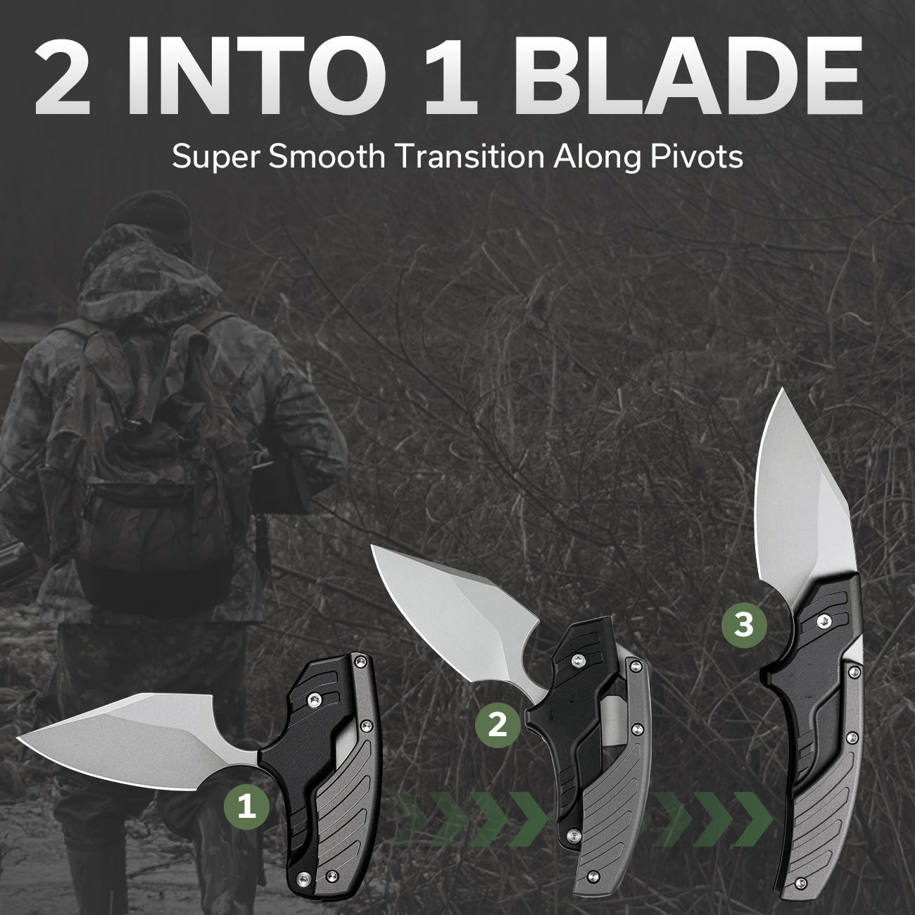 Dragon's Bite : Convertible 2-in-1 Folding Knife