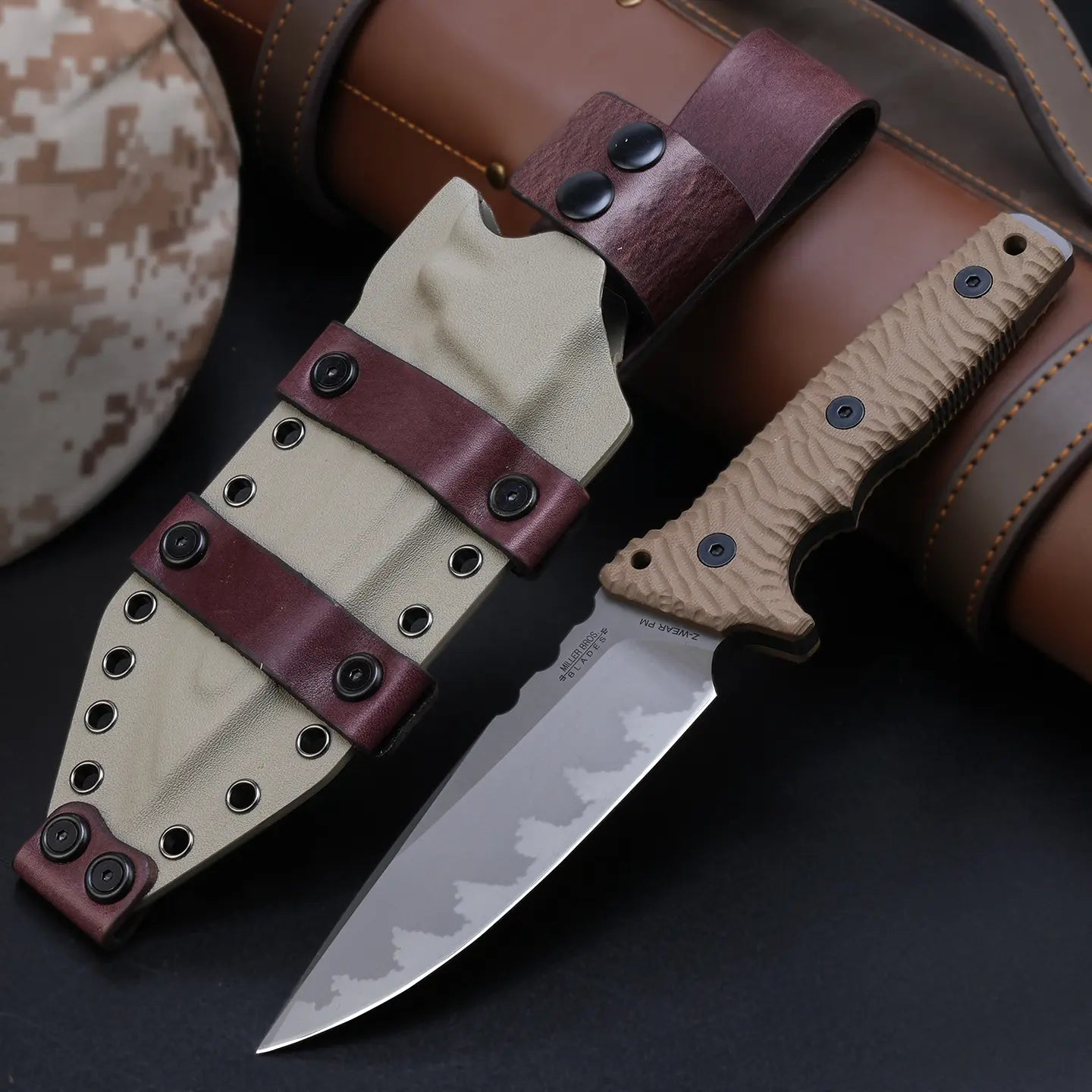 Juggernaut: Z-WEAR Steel 8mm Overbuilt Fixed Blade | Tactical Pry-Knife with Hybrid Kydex Sheath